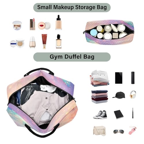 susiyo Beautiful Rainbow Butterfly Expandable Travel Duffle Bag, Large Weekender Overnight Bags and Adjustable Strap, Carry On Shoulder Tote Bag, Gym Duffel Bag with Toiletry Bags for Hospital4