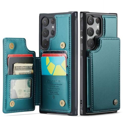Étui portefeuille en cuir bleu ENILSA pour Samsung S23 avec porte-carte