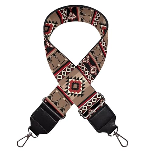 Image of TODIYADDU Brown Ethnic Stripe Purse Straps Cross Body Strap for Sports Handbag Straps Computer Long Strap Wide Purse Straps Replacement Crossbody for Handbags Guitar Bags Wallets