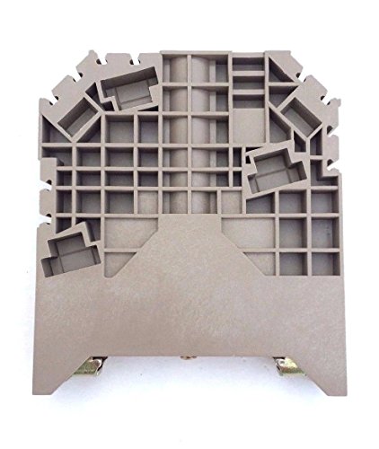 Dinkle SS6 DIN Rail Terminal Block End Bracket Screw Type 35mm Rail Large Profile, Pack of 50