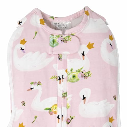 Image of Woombie Grow with Me Baby Swaddle, Convertible Swaddle Fits 0-9 Months, Expands to Wearable Blanket for up to 18 Months, Princess Swan