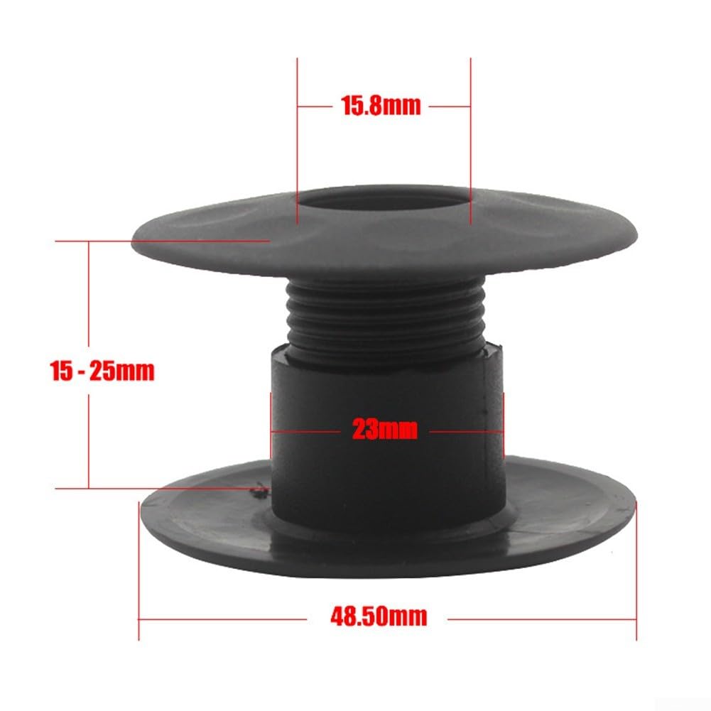 Eawfgtuw 16 cuscinetti di ricambio per biliardino, distanziatori in plastica con diametro interno di 15,8 mm, boccole filettate per parti di riparazione di calcio balilla, nero