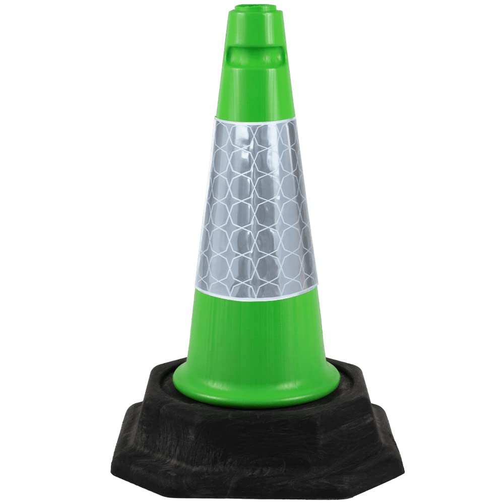 Street Solutions UK - 1 x 460mm Tall Traffic Cones Reflective Sleeve For Indoor And Outdoor Usage, Self Weighted Cones Are Manufactured In The UK Green