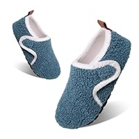 Kids Slippers Boys Girls Warm Fleece House Shoes with Anti-Slip Sole Soft Plush Winter Slippers for Toddlers Children Blue 12.5/13.5