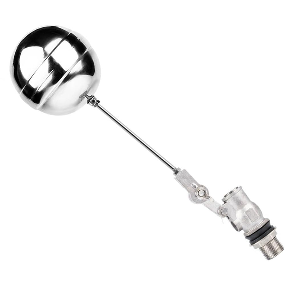 Aiuesvzxi One Color Adjustable 304 Stainless Steel Float Ball Valve - 1/2 Inch Water Level Controller For Tanks And Towers,1Pcs(1/2Inch 30Mm)