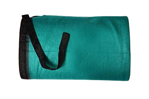 Vego Sports Green Shade Net/Agro/Balcony/Garden Net - UV Stabilized, Nylon Tape Borders & Ropes on All Sides with Hooks for Installation - 75% Shade