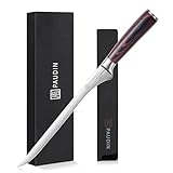 PAUDIN Schinkenmesser 25 cm, Professionelles Küchenmesser aus deutschrostfreiem Edelstahl 1.4116 - Präzisionsklinge für hauchdünne Scheiben, Scharf Tranchiermesser mit ergonomischer Holzgriff