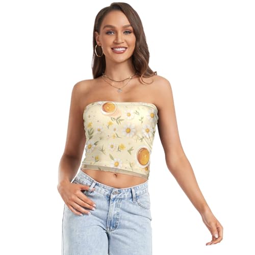 Vintage Birds Flower Butterfly Women's Strapless Crop Tops Tight Strapless Bras for Women Halter Top for Summer Nursing