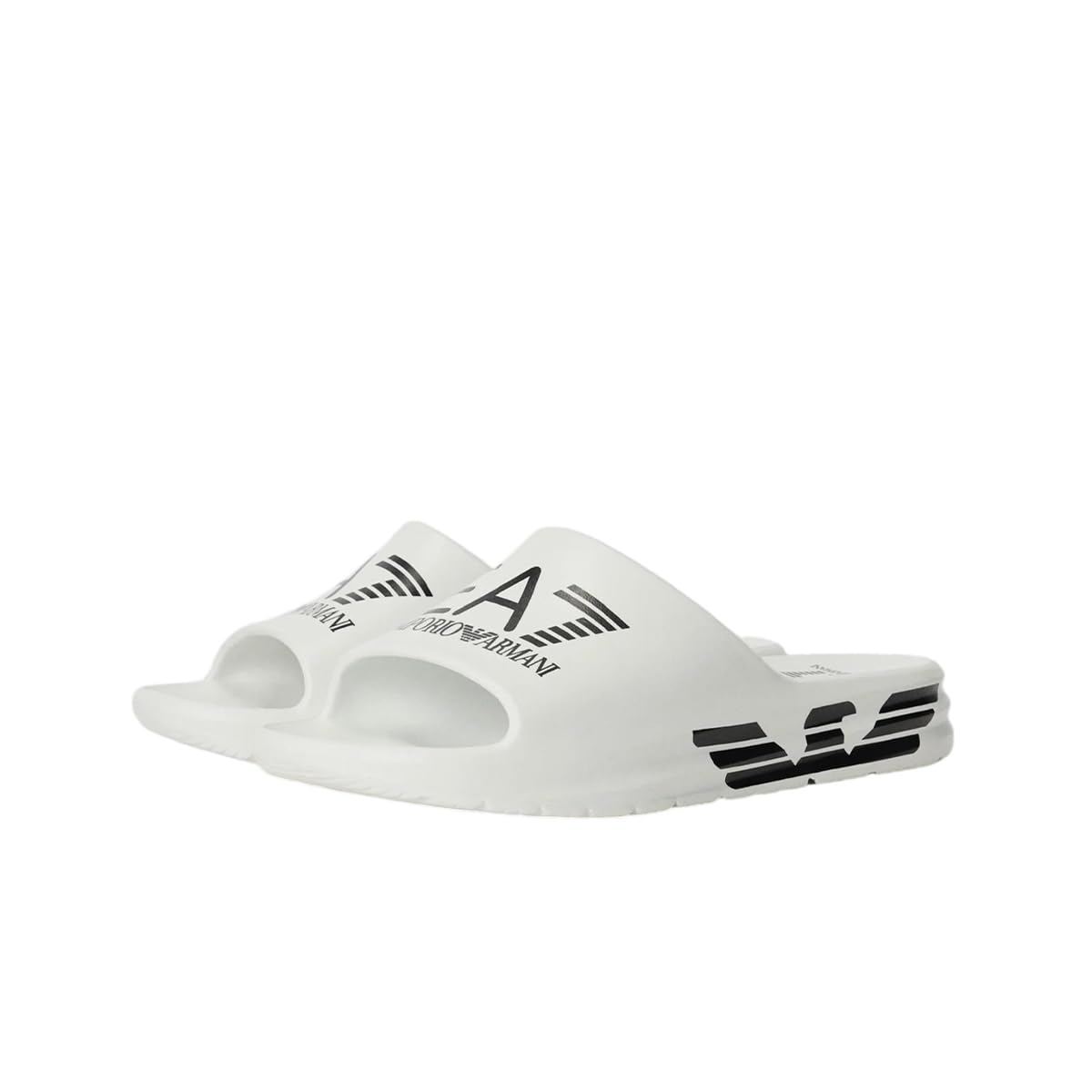 EA7 Emporio Armani Zapatos de Playa Blanco/Negro (7X000356-AF18618-MZ021) Pantuflas de Playa Hombre Blanco Antideslizante con Logo EVA en una Suela Más Gruesa