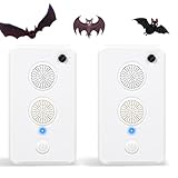 2 Pack 2025 Ultrasonic Bat Repellent Devices for Attic Porch House,Rechargeable Bats Exclusion Device for Indoor Outdoor Use,Adjustable Bat Deterrent System,Friendly to Human and Pet
