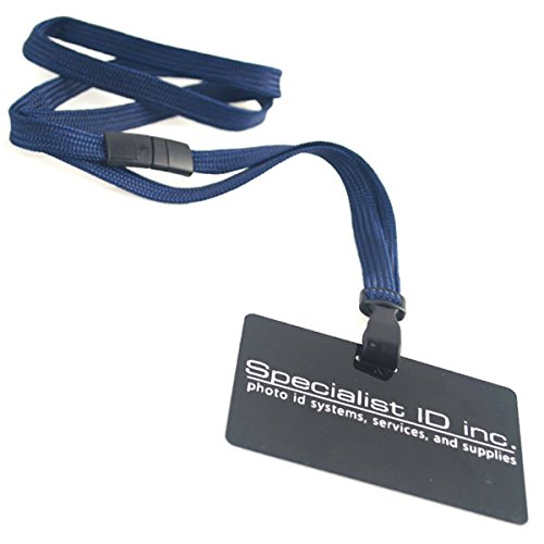 Brady People Id 2137-4746 Polypropylene Flat Braid Breakaway Woven Lanyard With Wide Plastic Hook, 3/8" Width, 36" Length, Navy Blue #TOP2