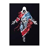 Displate Official Assassin's Creed Metal Poster Magnetic Mounting Included Licensed Artwork Modern Wall Decor AC Legacy Posters Ezio 12.6x17.7 in