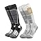 Freyeeti 2 Paar Merinowolle Skisocken Herren Damen, Warme Gepolsterte Thermosocken Weich Winterstrümpfe, Ergonomische Passform, Skisocken für Skifahren SchneeJagen Wandern