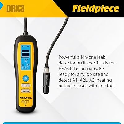 Fieldpiece - DRX3 Refrigerant & Combustible Gas Leak Detector - Detects A3, A2L, A1 Refrigerants and Combustible Gases - Lightweight HVAC Tool