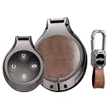 KUNIO Leather Car Key Fob Cover Case Fit for GWM Poer Sahar 2023 Cannon Alpha Key Protective Cover Keychain Zinc Alloy Key Fob Shell Accessories 4 Button B Brown