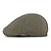 ililily Washed Cotton Flat Cap Cabbie Hat Gatsby Ivy Irish Hunting Newsboy Stretch Big Hat Khaki