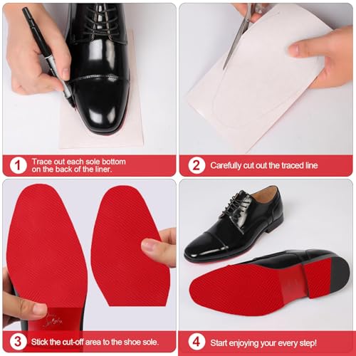 Image of 40 in Red Bottom Heels Sole Protector for Louboutin Heel Shoes, Red Silicone Sole Protector for Bottom Heels (5 in x 40 in)