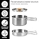 Udbrud Camping Kochgeschirr Set, Camping Topf Edelstahl Camping Kochtopf mit Deckel und faltbarem Griff Tragbar Outdoor Geschirr Set für Camping Wandern Angeln Picknick