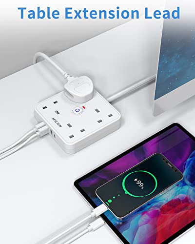 3M 4 Way Extension Lead with 4 USB Slots (1 USB-C + 3 USB-A) - Image 3