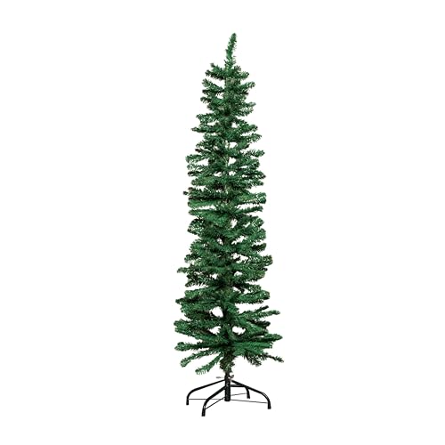 Image of Samuel ALEXANDER 5ft (1.5m) Green Artificial Pencil Christmas Tree With Green Metal Stand and 236 Tips
