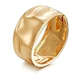 GREICHFAN Chunky Gold Bangle Bracelets for Women Wide Hammered Texture Bangles Statement Bracelet