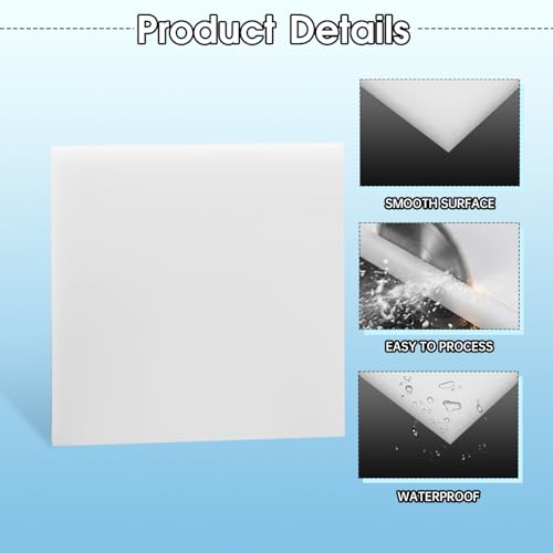 Lámina HDPE 1/4 pulg grueso, 12x12 pulg miniatura 5