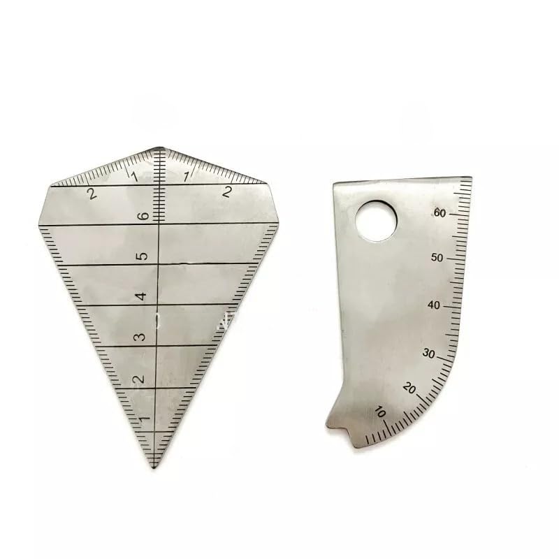 2Pcs Bite Gauge Caliper Dental Mouth Gag Opening Capacity Measuring Ruler Curved and Straight