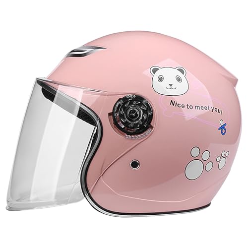 Casque De Moto Ouvert Sécuritaire Pour Enfants 4-12 Ans, Casque Jet Avec Visière Solaire, Casque Scooter Homologué ECE E
