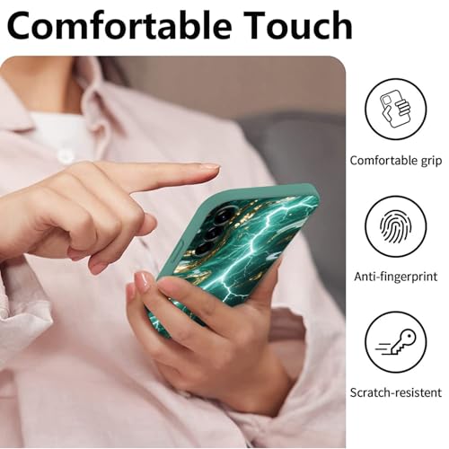 Coque Samsung A26 5G antichoc silicone vert marbre évite les chutes