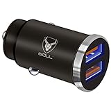 [Dual-Geräte-Aufladung] Der Mini-USB-Adapter mit zwei USB-Anschlüssen bietet gleichzeitiges Aufladen von Geräten für eine unterbrechungsfreie Leistung von Navigation und Medien-Streaming. Ihr Kabel muss Hochgeschwindigkeitsladung und von hoher Qualität unterstützen, Sie können nach iSOUL Micro USB-Kabel, Typ C Kabel oder Lightning Kabel für beste Leistung suchen.