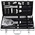 grilljoy Birthday Gift with Wrapping Box for Man Woman - 18pcs BBQ Grill Accessories Set - Stainless Steel Barbecue Grilling Utensil Kit with Non-Slip Handle in Aluminum Case Set