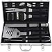grilljoy 20PC Accesorio BBQ- Set de Utensilios Parrilla de Acero Inoxidable con Estuche de Aluminio para Acampar - Kit de Grill Utensilios Premium - Regalos de Barbacoa Ideal