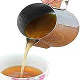 MMGG Fetttrennkanne inkl. Griff+Reinigungsbürste–Fettkanne aus Edelstahl 304 mit Messskala Küchenartefakt für das Abschöpfen von Fett aus Soßen und Suppen (550 ml/900 ml/1500 ml)-S-550ml