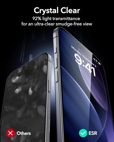 Image of ESR 3 Pack for iPhone Air Tempered Glass Screen Protectors, High Clarity for iPhone 17 Air, 9H Hardness Scratch Resistant, Military-Grade, Shatterproof, Screen Guard with Easy Installation Tool