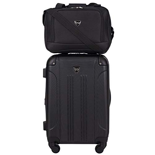 Image of Travelers Club Chicago Hardside Expandable Spinner Luggage, Black, 3 Piece Set
