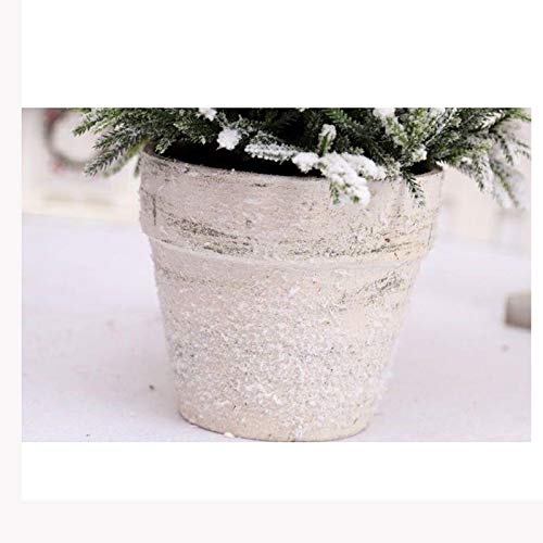Twdyc Christmas Decorations Flocking Xmas Tree, On Mini Mall Decorated Pine Tree Tabletop Falling Snow Cedar Tree Ornaments (Size : C) #TOP5