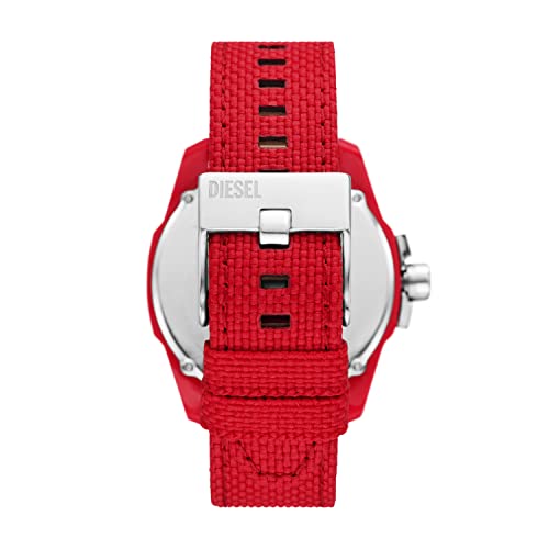 Diesel Nylon Baby Chief Analog Red Dial Men Watch-Dz4619, Red Band - Image 2