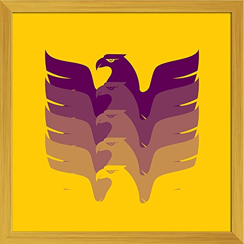 ArtzFolio Soaring Eagle Canvas Painting Golden Wood Frame 16 X 16Inch