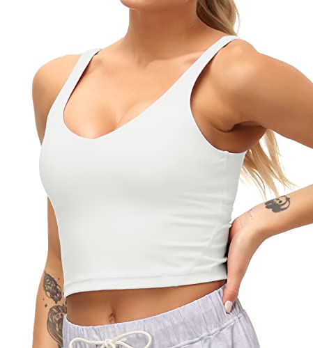 Image of Dragon Fit Sports Bra for Women Longline Padded Bra Yoga Crop Tank Tops Fitness Workout Running Top