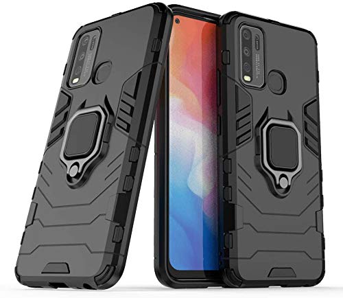 Image of FitSmart Protective Rugged Hybrid Robot Armor Hard Back Cover Kickstand Case for vivo 1935 - Black