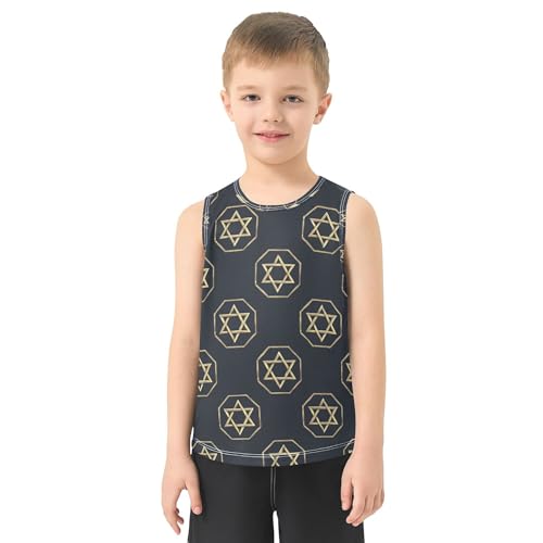 Gold Star David Black Boys Tshirts Tank Tops Sleeveless Toddler Vest Kids Sweatshirt for Surfing Vacation Swim 3T2
