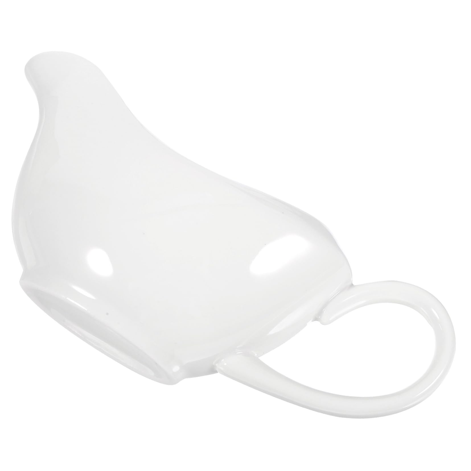 Cabilock Ceramic Gravy Boat with Handle Sauce Dispenser for Milk Soy Sauce and Condiments Dripless Pour Spout for Home Restaurant and Catering Use
