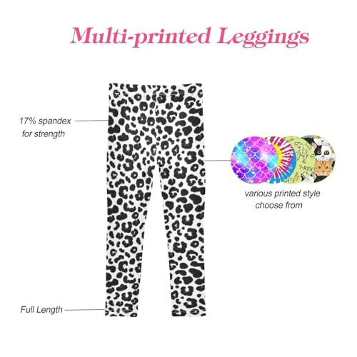 CaTaKu Girls Leggings Leopard Tiger Spots Leggings for Girls Kids Athletic Workout Yoga Pants Size 4-10T4