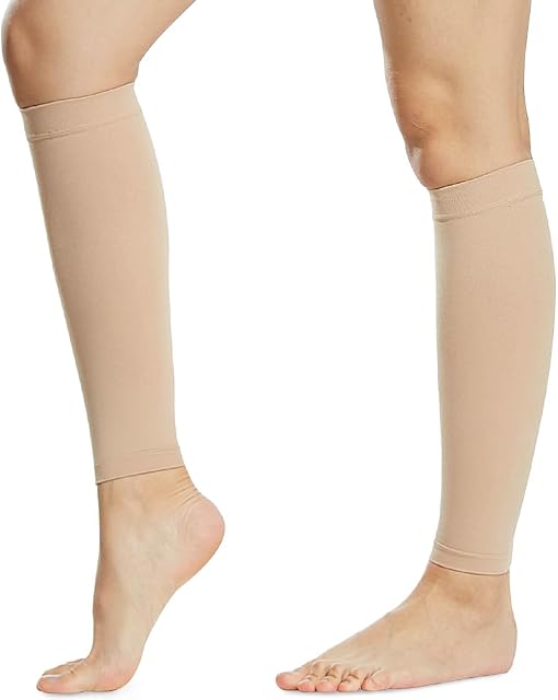 beister 20-30 mmHg Graduated Calf Compression Sleeves for Women & Men, Firm Support Footless Compression Socks for Varicose Veins, Shin Splints, Edema, Recovery2 in a PackNot Two Pairs