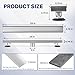 Linear Shower Drain 24 inch with 2-in-1 Flat & Tile Insert Cover - Brushed 304 Stainless Steel Shower Floor Drain - Linear Drain with Reversible Cover & Hair Catcher - Includes Cleaning Tools
