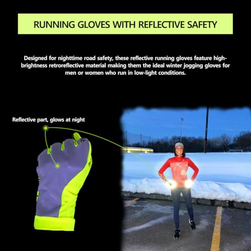 Luvas ReflecToes Reflective Running – Touchscreen – Leve Hi Vis Winter Running Gear Cold Weather jog
