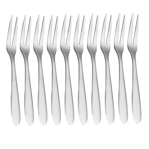 Didiseaon 12pezzi Piccole Forchette in Acciaio Inossidabile Forchette Da Insalata Da Degustazione Per Frutta Torte Antipasti Dessert e Snack