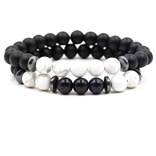 Ensemble de pin blanc en pierre naturelle et perles artisanales