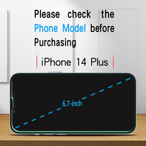 Slanku (3 Pack for iPhone 14 Plus Screen Protector Tempered Glass 6.7-inch, HD Clear, Bubble Free, Anti Scratch, Case Friendly - Image 2