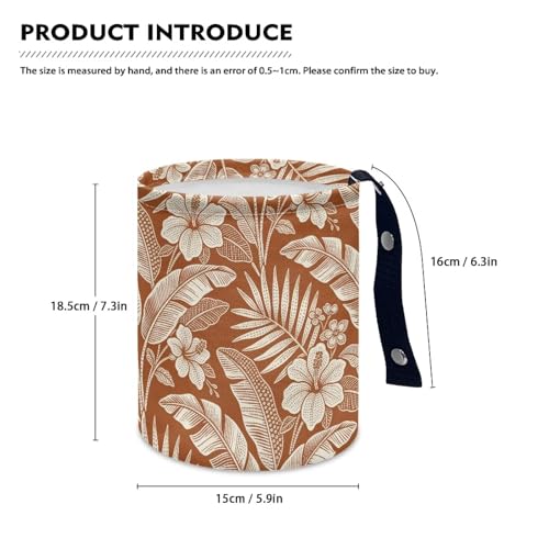 Image of Tropical Flower Print Car Trash Can Portable Collapsible Back Seat, Front Console, Floor, or Hanging Waste Basket Car Garbage Bag